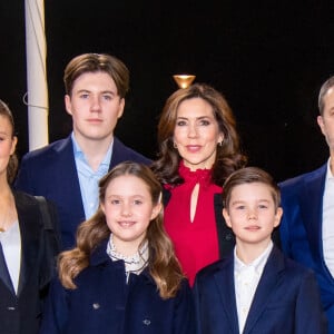 La princesse Mary de Danemark, la princesse Josephine, la princesse Isabella, le prince Vincent, le prince Christian, le prince Frederik de Danemark - La famille royale du Danemark se rend sur l'émission de TV 2 à l'occasion du 50ème anniversaire de la princesse Mary de Danemark à Copenhague au Danemark le 6 février 2022.