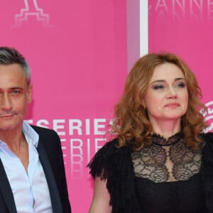 Pascale Breugnot, Jean-Michel Tinivelli, Marine Delterme and Vincent Mouluquet de la série française Alice Nevers, au photocall du deuxième jour de la 2ème édition du "Canneseries" au palais des Festivals à Cannes, France, le 6 avril 2019. © Bruno Bébert/Bestimage