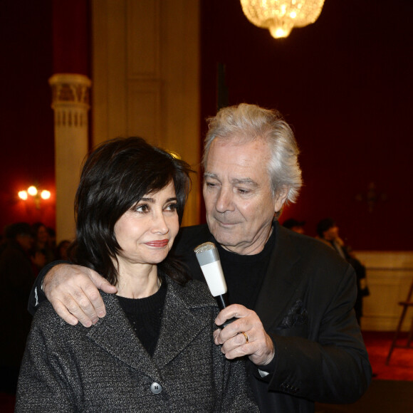 Pierre Arditi et sa femme Evelyne Bouix - Conférence de presse de rentrée de la saison théatrale 2016 au Théatre de Paris le 19 janvier 2016