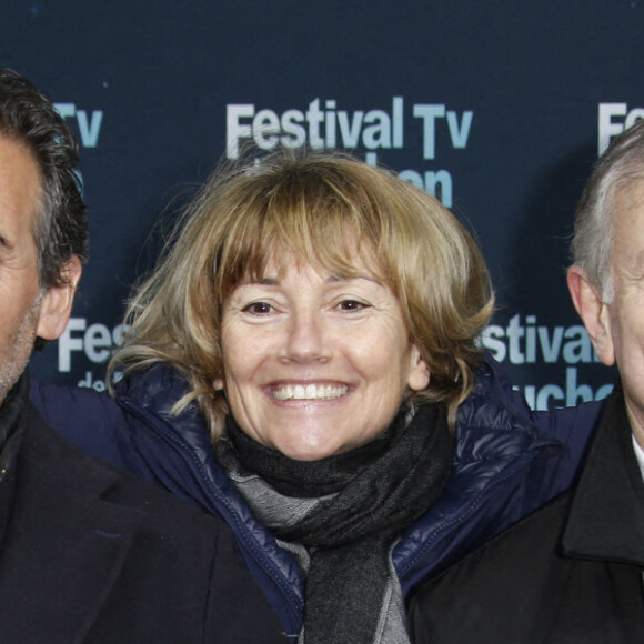 Jérémy Banster, Sylvie Ayme, Francis Huster - Soirée d'ouverture de la 24e édition du Festival des Créations TV au Casino de Luchon. Le 9 février 2022. © Christophe Aubert via Bestimage