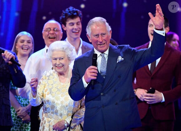 La reine Elisabeth II d'Angleterre et Le prince Charles, prince de Galles - Concert au théâtre Royal Albert Hall à l'occasion du 92ème anniversaire de la reine Elisabeth II d'Angleterre à Londres le 21 avril 2018. 