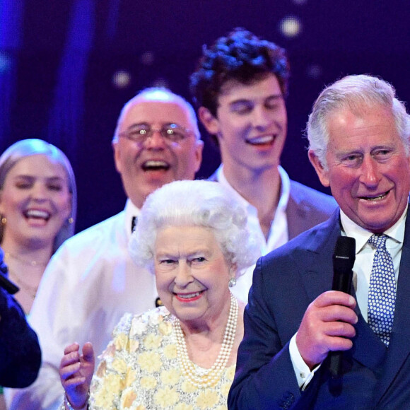 La reine Elisabeth II d'Angleterre et Le prince Charles, prince de Galles - Concert au théâtre Royal Albert Hall à l'occasion du 92ème anniversaire de la reine Elisabeth II d'Angleterre à Londres le 21 avril 2018. 