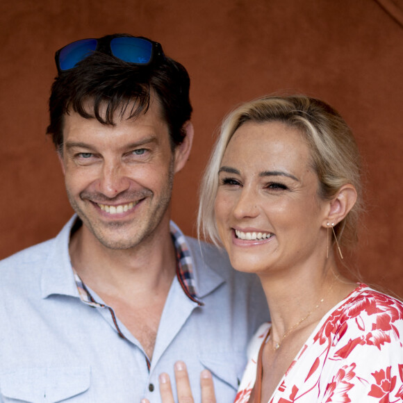 Elodie Gossuin et son mari Bertrand Lacherie au village lors des internationaux de France à Roland Garros © JB Autissier / Panoramic / Bestimage