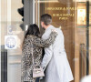 Exclusif - Capucine Anav et son compagnon Victor sont allés choisir leurs alliances pour leur futur mariage, à la bijouterie Galeries Lafayette - Royal Quartz Paris rue Royal à Paris, France, le 7 février 2022.