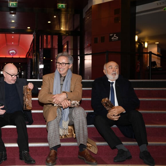 César d'anniversaire pour le Splendide - Michel Blanc, Thierry Lhermitte, Gérard Jugnot lors de la remise des prix lors de la 46ème cérémonie des César à l'Olympia à Paris le 12 mars 2021 © Pascal le Segretain / Pool / Bestimage 