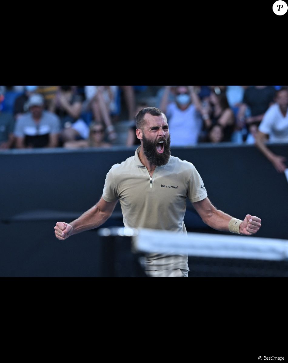 Benoît Paire face à Grigor Dimitrov lors de l'Open d'Australie. Melbourne, le 19 janvier 2022.