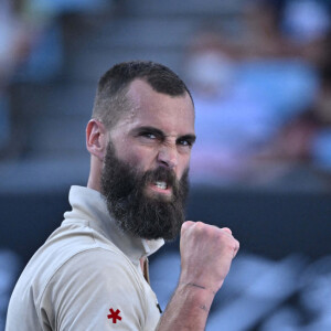 Benoît Paire face à Grigor Dimitrov lors de l'Open d'Australie. Melbourne, le 19 janvier 2022.