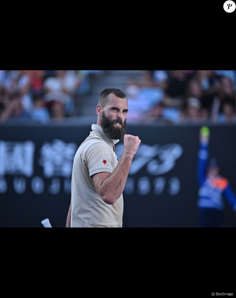 Benoît Paire face à Grigor Dimitrov lors de l'Open d'Australie. Melbourne, le 19 janvier 2022.