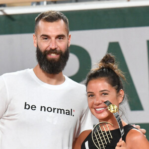 Exclusif - Benoît Paire et sa compagne Julie Bertin lors d'un match de tennis à Roland Garros, Paris le 18 septembre 2021. © Veeren/Bestimage