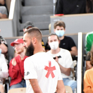 Exclusif - Benoît Paire et sa compagne Julie Bertin lors d'un match de tennis à Roland Garros, Paris le 18 septembre 2021. © Veeren/Bestimage