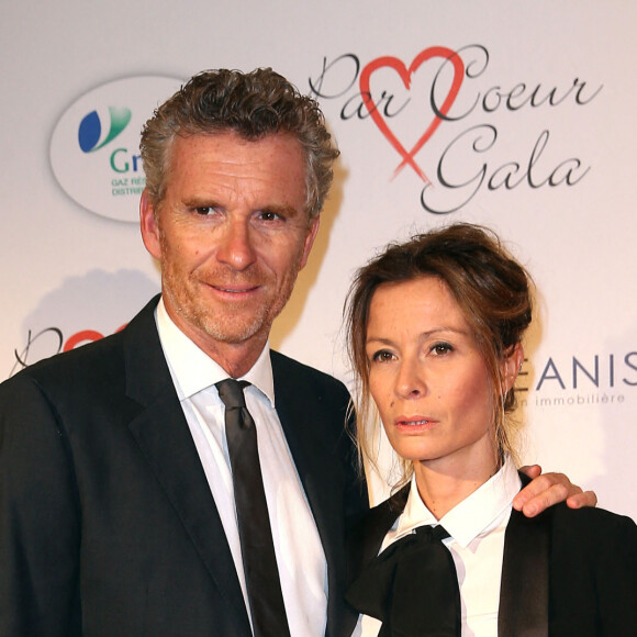 Denis Brogniart et sa femme Hortense - Personnalités au gala "Par Coeur" pour les 10 ans de l'association "Cekedubonheur" au pavillon d'Armenonville à Paris. Le 24 septembre 2015 