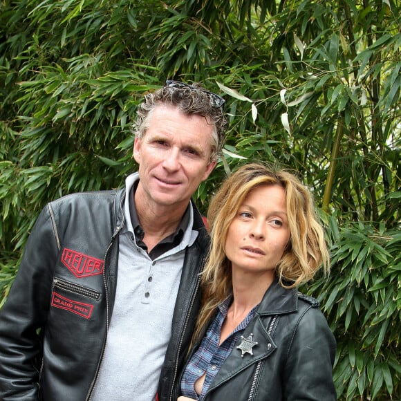 Denis Brohniart et sa femme Hortense au 11e jour des internationaux de France de Roland Garros en juin 2012