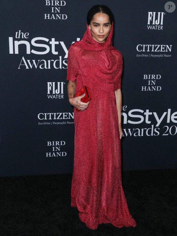 Zoe Kravitz lors du photocall de la soirée "InStyle Awards 2021" au Getty Center à Los Angeles, Californie, Etats-Unis, le 15 novembre 2021.