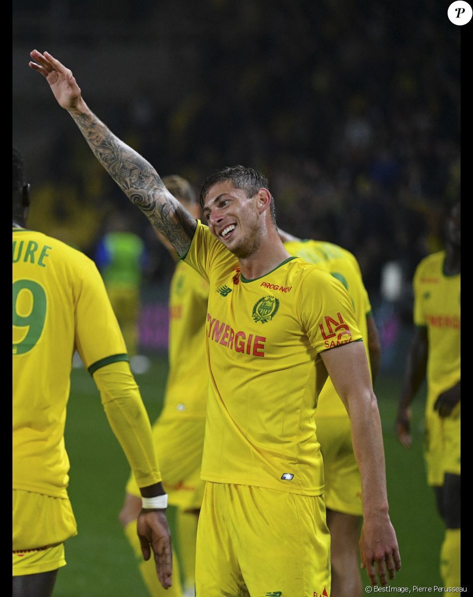 Emiliano Sala lors du match contre le FC Toulouse ( 4-0 , Sala auteur d'un triplé ) au Stade de la Beaujoire - Louis Fonteneau , le 20 octobre 2018. © Pierre Perusseau/Bestimage