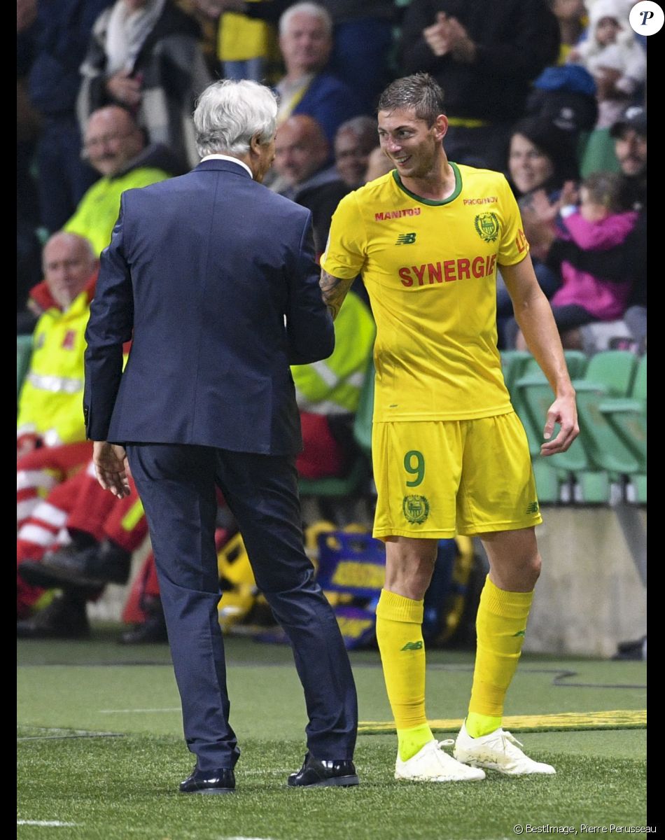 Emiliano Sala lors du match contre le FC Toulouse ( 4-0 , Sala auteur d'un triplé ) au Stade de la Beaujoire - Louis Fonteneau , le 20 octobre 2018. © Pierre Perusseau/Bestimage