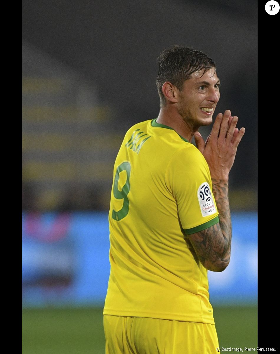 Emiliano Sala lors du match contre le FC Toulouse ( 4-0 , Sala auteur d'un triplé ) au Stade de la Beaujoire - Louis Fonteneau , le 20 octobre 2018. © Pierre Perusseau/Bestimage