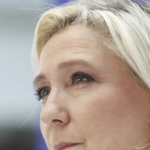 La candidate du Rassemblement National (RN) à l'élection présidentielle 2022, Marine Le Pen lors de la REF Présidentille du Mouvement des entreprises de France (MEDEF) à la Station F à Paris, France, le 21 février 2022. © Denis Guignebourg/Bestimage 