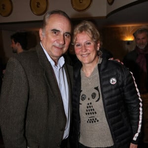 Exclusif - Antoine Duléry et Nadine Morano - Cocktail après la représentation de la pièce "Par le bout du nez" au théâtre Libre à Paris le 22 février 2022. © Bertrand Rindoff/Bestimage 