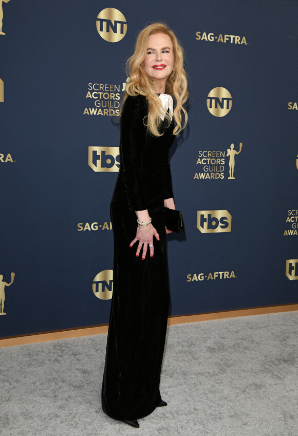 Nicole Kidman lors du photocall de la 28ème édition des Screen Actors Guild Awards, ("SAG Awards"), au Barker Hangar à Santa Monica, Los Angeles, Californie, Etats-Unis, le 27 février 2022.