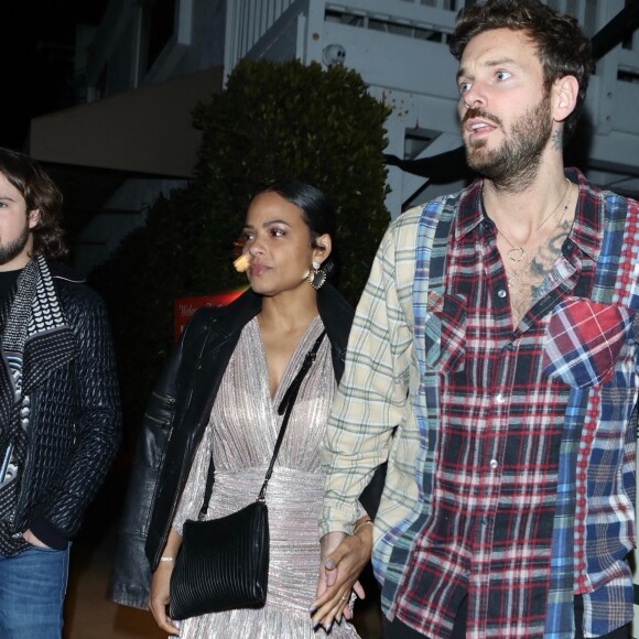 Exclusif - Matt Pokora (M. Pokora) et sa femme Christina Milian ont dîné avec Tony Parker au restaurant Giorgio Baldi à Santa Monica le 9 janvier 2021. 