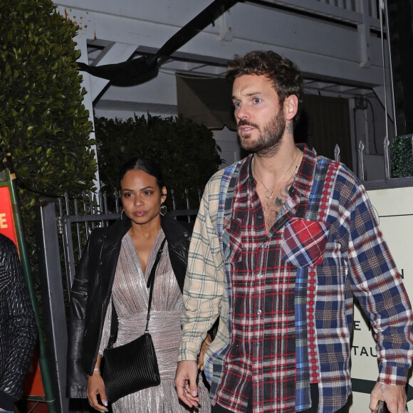 Exclusif - Matt Pokora (M. Pokora) et sa femme Christina Milian ont dîné avec Tony Parker au restaurant Giorgio Baldi à Santa Monica le 9 janvier 2021. 