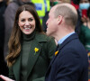 Le prince William, duc de Cambridge, et Kate Catherine Middleton, duchesse de Cambridge, en visite au marché de Abergavenny Market au Pays de Galles, à l'occasion du "St David's Day". Le 1er mars 2022 