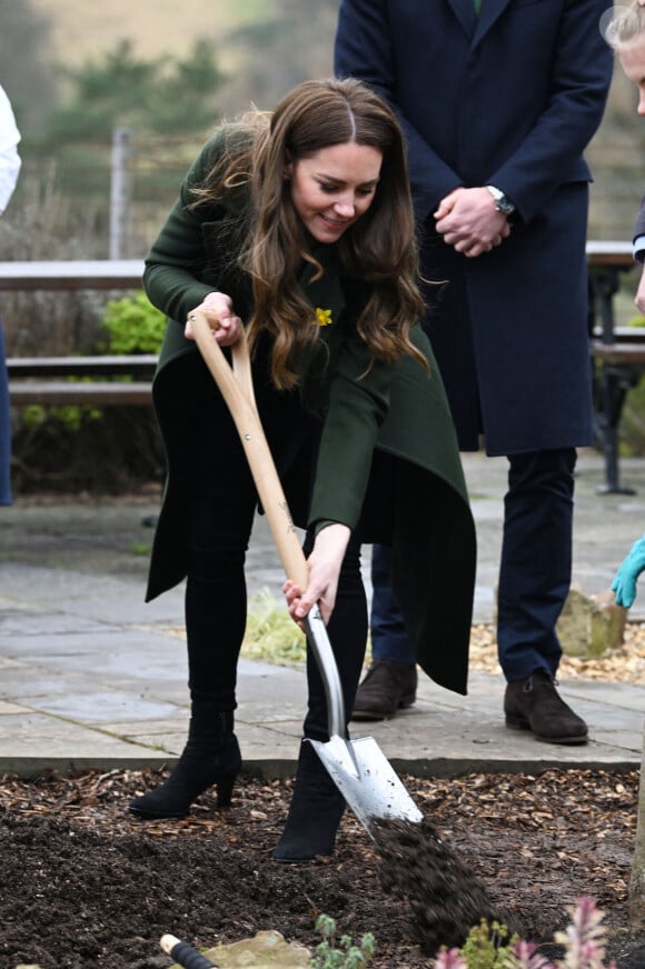 Kate Catherine Middleton, duchesse de Cambridge, en déplacement dans la ville de Blaenavon au Pays de Galles, à l'occasion du "St David's Day". Le 1er mars 2022 