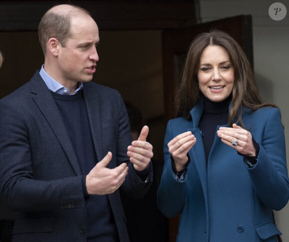 Le prince William, duc de Cambridge et Catherine (Kate) Middleton, duchesse de Cambridge à la sortie du "Foundling Museum" à Londres, Royaume Uni, le 19 janvier 2022.  The Duke and Duchess of Cambridge are seen leaving the Foundling Museum in London, Uk, on January 19, 2022. 