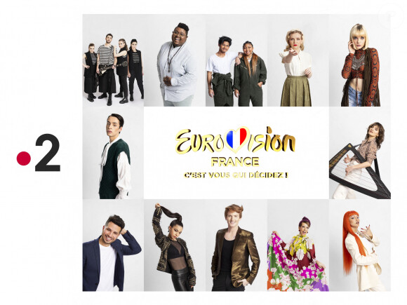 Exclusif - Mosaïque des 12 candidats en lice pour représenter la France à l'Eurovision. © Cyril Moreau / Bestimage