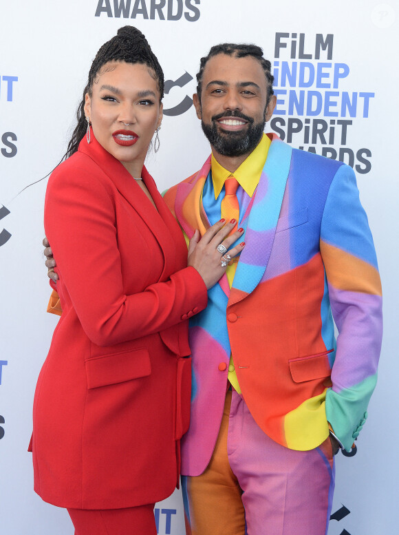 Emmy Raver-Lampman, Daveed Diggs au photocall des ""Film Independent Spirit Awards" à Los Angeles, le 6 mars 2022. 