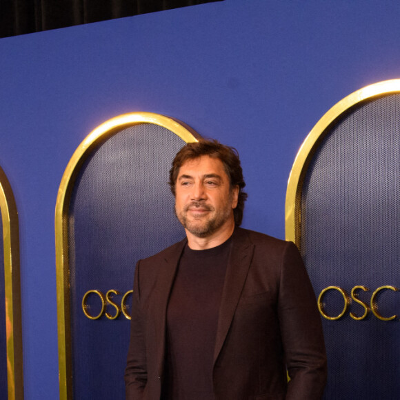 Javier Bardem et sa femme Penélope Cruz au photocall du déjeuner des nommés de la 94ème édition des Oscar à Los Angeles, le 7 mars 2022.