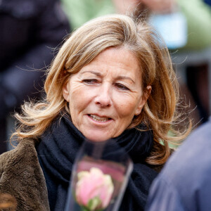 Claire Chazal - Obsèques de Jean-Pierre Pernaut en la Basilique Sainte-Clotilde à Paris le 9 mars 2022. © Cyril Moreau / Bestimage