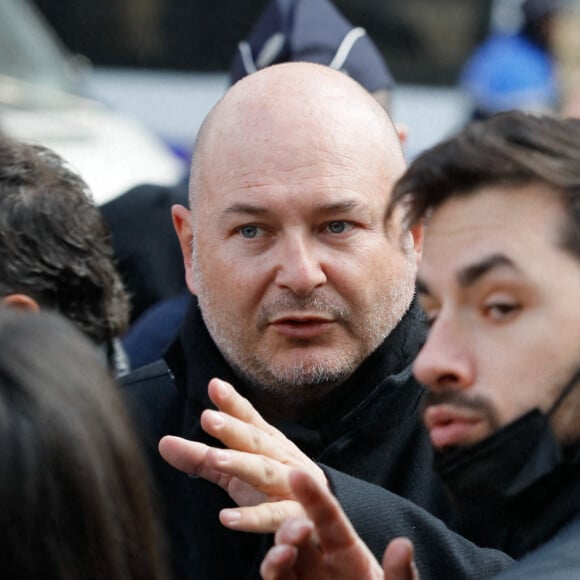 Cauet - Obsèques de Jean-Pierre Pernaut en la Basilique Sainte-Clotilde à Paris le 9 mars 2022. © Christophe Clovis / Bestimage