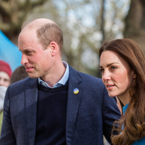 Le prince William et Kate Middleton, Duc et Duchesse de Cambridge, arrivent au centre culturel ukrainien à Londres, pour découvrir les efforts extraordinaires déployés pour soutenir les Ukrainiens au Royaume-Uni et dans toute l'Europe. Le 9 mars 2022.