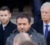 Nicolas Sarkozy, Bernard Montiel - Sorties des obsèques de Jean-Pierre Pernaut en la Basilique Sainte-Clotilde à Paris le 9 mars 2022. © Cyril Moreau/Bestimage
