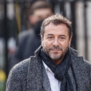 Bernard Montiel - Obsèques de Jean-Pierre Pernaut en la Basilique Sainte-Clotilde à Paris, France, le 9 mars 2022. © Aurelien Morissard/Panoramic/Bestimage