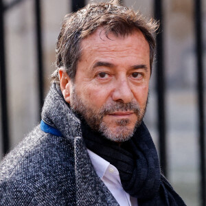 Bernard Montiel - Obsèques de Jean-Pierre Pernaut en la Basilique Sainte-Clotilde à Paris le 9 mars 2022. © Cyril Moreau / Bestimage