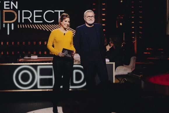 Exclusif - Léa Salamé, Laurent Ruquier - Sur le plateau de l'émission On Est En Direct (OEED) du samedi 29/01/2022, présentée par L.Salamé et L.Ruquier et diffusée en direct sur France 2 © Jack Tribeca / Bestimage 