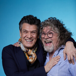 Exclusif - Marc Lavoine et son frère Francis Lavoine - Studio - Enregistrement de l'émission "Duos Mystères" à la Seine Musicale à Paris, diffusée le 20 août sur TF1 © Gaffiot-Moreau / Bestimage