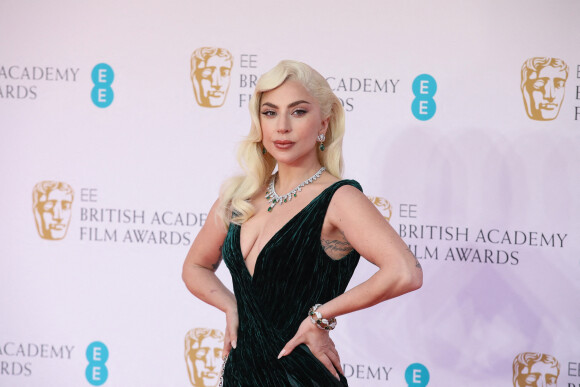 Lady Gaga assiste à la cérémonie des BAFTA 2022 (British Academy Film Awards) au Royal Albert Hall à Londres, le 13 mars 2022.
