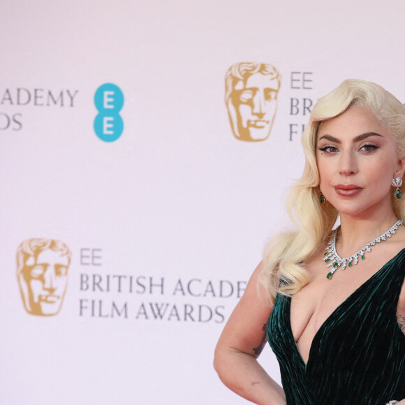 Lady Gaga assiste à la cérémonie des BAFTA 2022 (British Academy Film Awards) au Royal Albert Hall à Londres, le 13 mars 2022.
