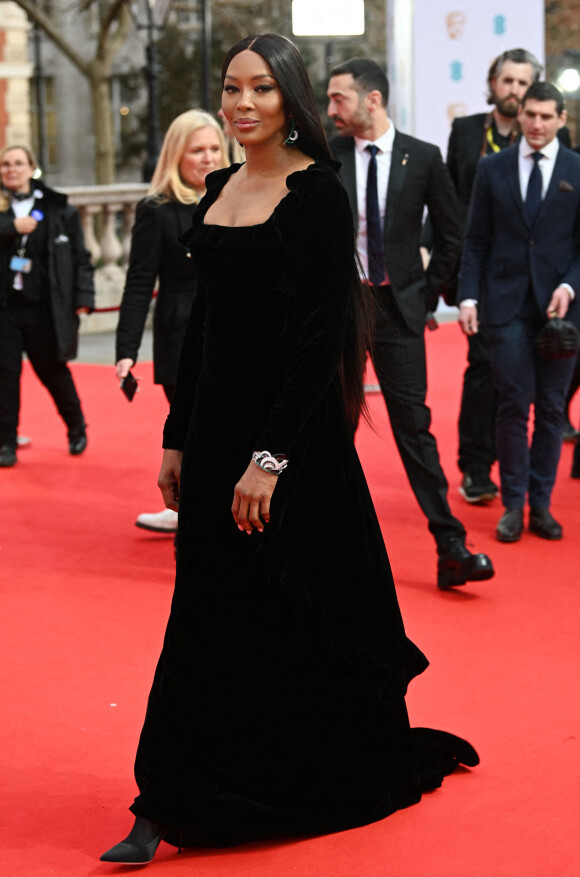Naomi Campbell assiste à la cérémonie des BAFTA 2022 (British Academy Film Awards) au Royal Albert Hall à Londres, le 13 mars 2022.