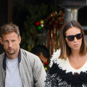 Jenson Button et sa fiancée Brittny Ward sont allés déjeuner au restaurant Il Pastio à Beverly Hills, le 10 décembre 2018.