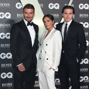 David Beckham, Victoria Beckham, Brooklyn Beckham - Photocall de la soirée "GQ Men of the Year" Awards à Londres le 3 septembre 2019. 