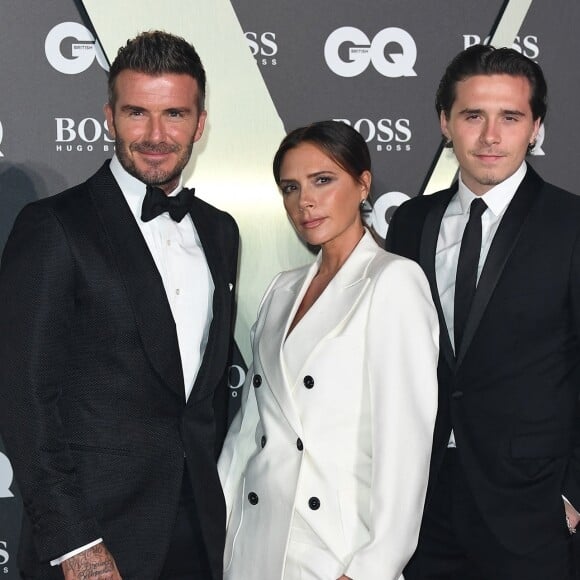 David Beckham, Victoria Beckham, Brooklyn Beckham - Photocall de la soirée "GQ Men of the Year" Awards à Londres le 3 septembre 2019. 