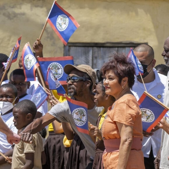 Le prince William et Kate Middleton rendent visite aux habitants d'Hopkins lors de leur tournée dans les Caraïbes au nom de la reine. Belize, le 20 mars 2022.