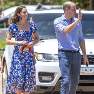 Le prince William et Kate Middleton rendent visite aux habitants d'Hopkins lors de leur tournée dans les Caraïbes au nom de la reine. Belize, le 20 mars 2022.