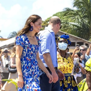 Le prince William et Kate Middleton rendent visite aux habitants d'Hopkins lors de leur tournée dans les Caraïbes au nom de la reine. Belize, le 20 mars 2022.