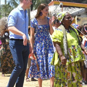 Le prince William et Kate Middleton rendent visite aux habitants d'Hopkins lors de leur tournée dans les Caraïbes au nom de la reine. Belize, le 20 mars 2022.