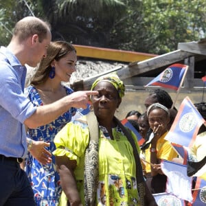 Le prince William et Kate Middleton rendent visite aux habitants d'Hopkins lors de leur tournée dans les Caraïbes au nom de la reine. Belize, le 20 mars 2022.